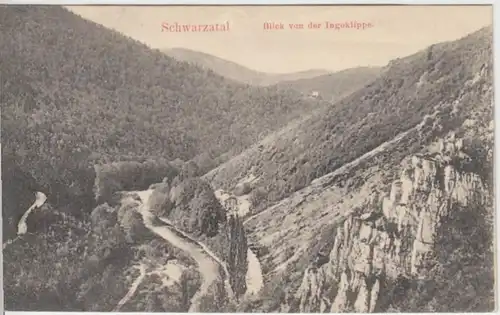 (7305) AK Schwarzatal, Th. Wald, Blick von der Ingoklippe 1909