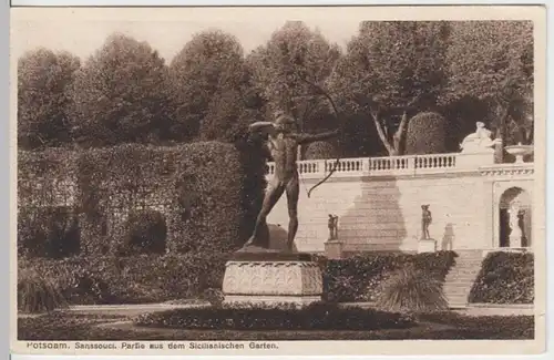 (7287) AK Potsdam, Sanssouci, Bogenschütze, Sizil. Garten, vor 1945