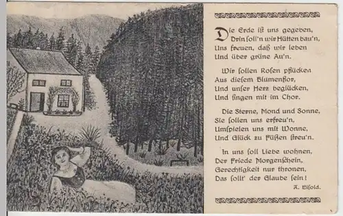 (7281) AK Sprüche, A. Eisold, Die Erde ist uns gegeben, vor 1945