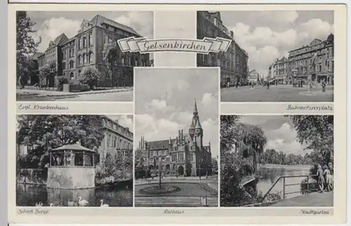 (7080) AK Gelsenkirchen, Mehrbildkarte 1952