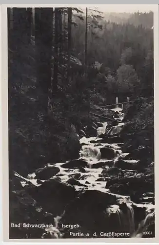 (6994) Foto AK Bad Schwarzbach, Schlesien, Geröllsperre, vor 1945