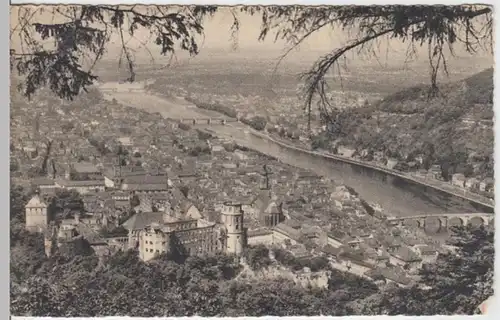 (6971) AK Heidelberg, Panorama, gelaufen 1956