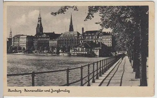 (6966) AK Hamburg, Binnenalster, Jungfernstieg, um 1941-45