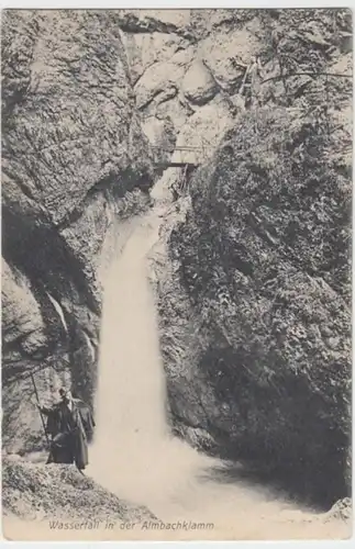 (6861) AK Almbachklamm, Wasserfall, vor 1945