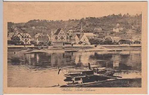 (6831) AK Wehlen, Sächs. Schweiz, Ortsansicht, vor 1945