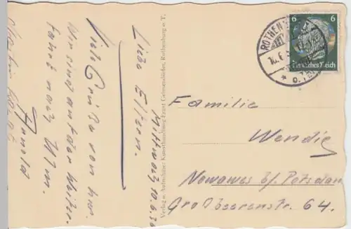 (6797) AK Rothenburg ob der Tauber, Röderbogen, Markusturm 1936