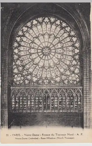 (6763) AK Paris, Notre Dame, Rosace du Transept Nord 1910er
