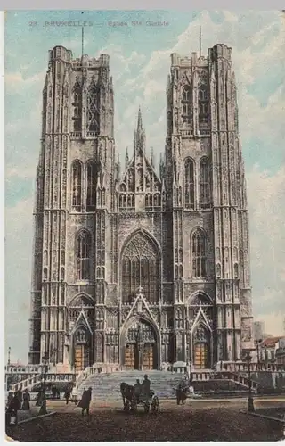 (6772) AK Brüssel, Bruxelles, St. Gudula Kirche, Feldpost 1914