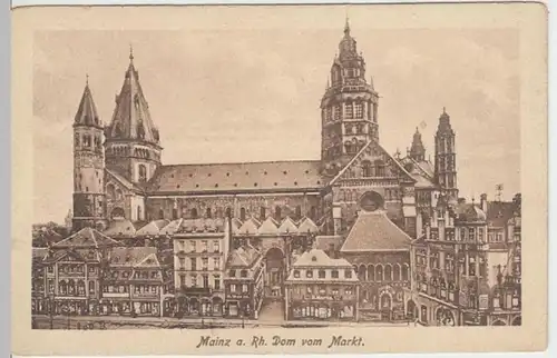 (6593) AK Mainz, Dom, Markt 1921