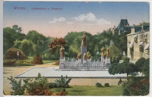 (6529) AK Worms, Lutherplatz, Denkmal 1919