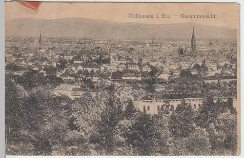 (6528) AK Mülhausen, Elsass, Mulhouse, Panorama, vor 1945