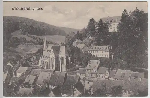 (6489) AK Stolberg, Harz, Schloss, Ortsansicht, vor 1945