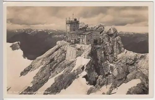 (6439) Foto AK Zugspitze, Münchener Haus 1935