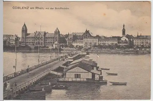 (6399) AK Koblenz, Schiffbrücke, Rhein, bis 1926