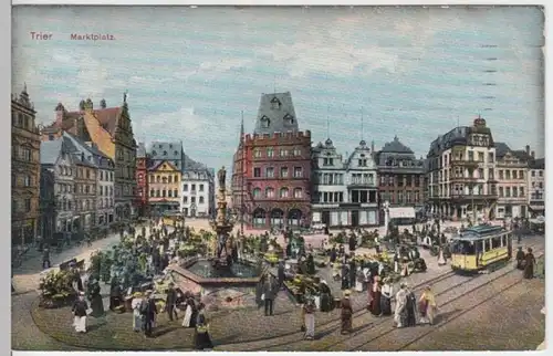 (6387) AK Trier, Marktplatz, Rotes Haus 1912