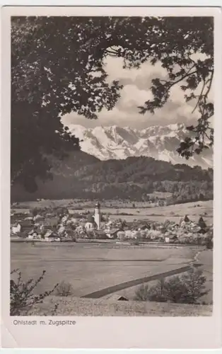 (6386) Foto AK Ohlstadt, Panorama, Zugspitze 1941