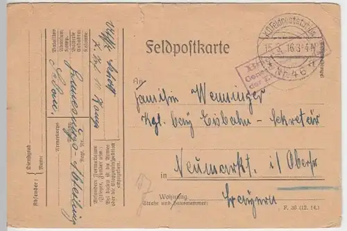 (6267) Feldpostkarte, 7. Inf., 19. Komp., Genesungsabteilung 1916
