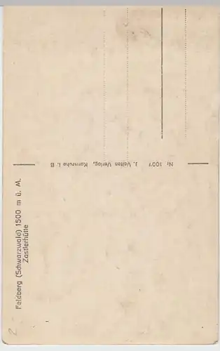 (6249) Foto AK Feldberg, Schwarzwald, Zastlerhütte, vor 1945