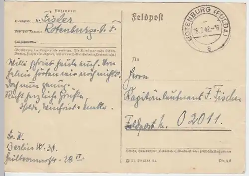 (6171) Feldpostkarte, Feldpost Nr. M 02011, 1942