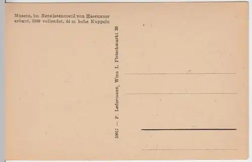 (6091) AK Wien, Heldendenkmal, Museen, vor 1945