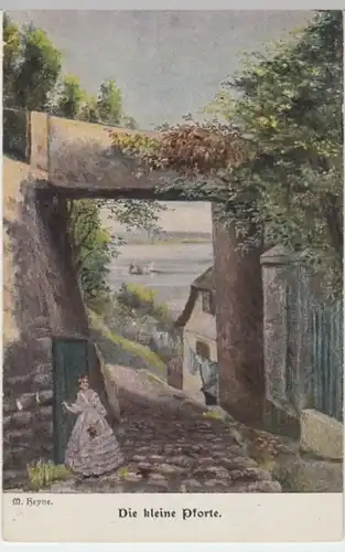 (3210) Künstler AK M. Heyne, Die kleine Pforte 1923
