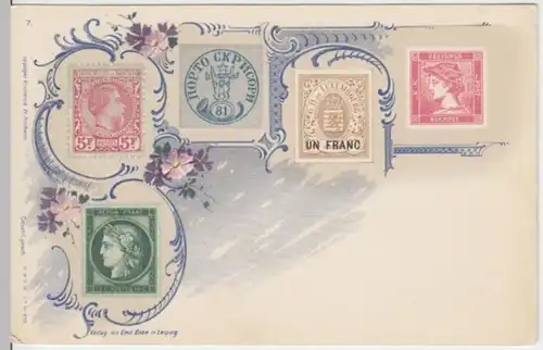 (3204) AK Briefmarken, international, bis 1905