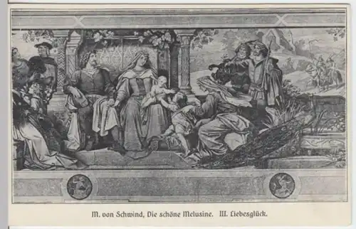 (3190) Künstler AK M. v. Schwind, Die schöne Melusine, Liebesglück