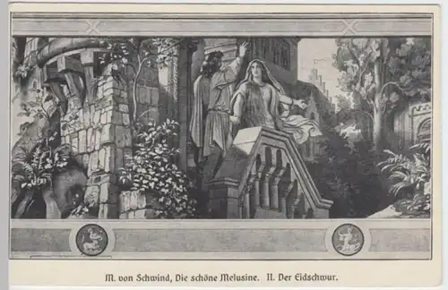 (3187) Künstler AK M. v. Schwind, Die schöne Melusine, Eidschwur