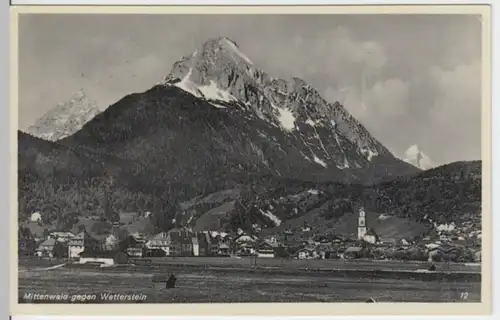 (3156) AK Mittenwald, Panorama, Wetterstein 1935