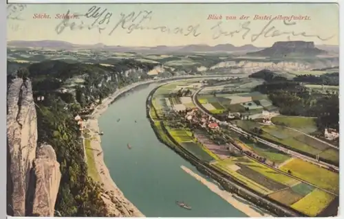 (3139) AK Sächs. Schweiz, Basteiblick, Feldpost 1917