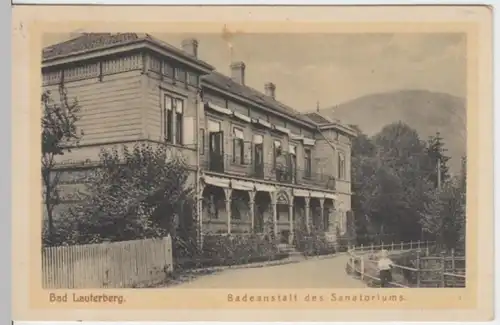 (3138) AK Bad Lauterberg im Harz, Badeanstalt, Sanatorium 1912