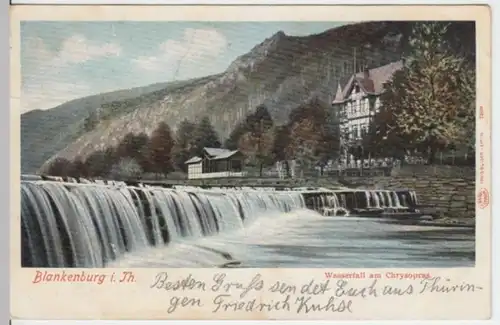 (3132) AK Bad Blankenburg,  Wasserfall am Chrysopras 1901