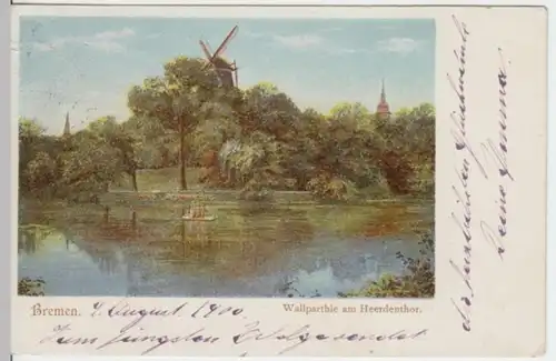 (3125) AK Bremen, Weser, Wall Herdentor 1900