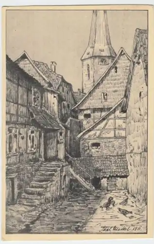 (3089) Künstler AK Adal. Merted? Michelstadt, Hafnergasse 1912