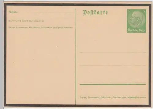 (3020) Postkarte Ganzsache Deutsches Reich, Trauerrand 1930er