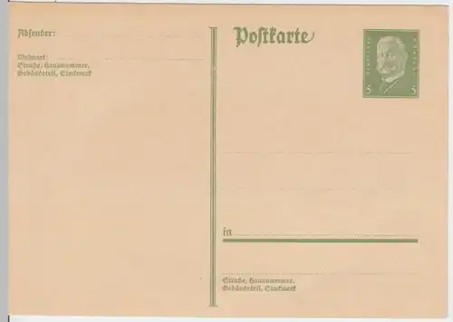 (3019) Postkarte Ganzsache Deutsches Reich 1930er