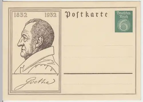 (3006) Postkarte Motivganzsache Goethe, Deutsches Reich 1932