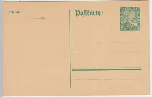 (3002) Postkarte Ganzsache Deutsches Reich Rheinland 1920er