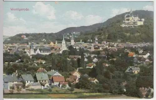 (2952) AK Wernigerode, Panorama, Schloss, vor 1945