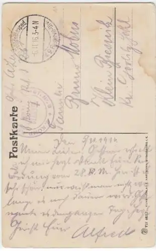 (2944) AK Colmar, Kolmar, Elsass, Bartholdidenkmal, Feldpost 1916