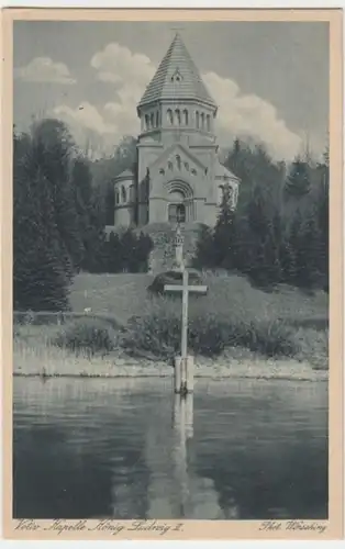 (2899) AK Starnberger See, Votiv Kapelle König Ludwig II., vor 1945