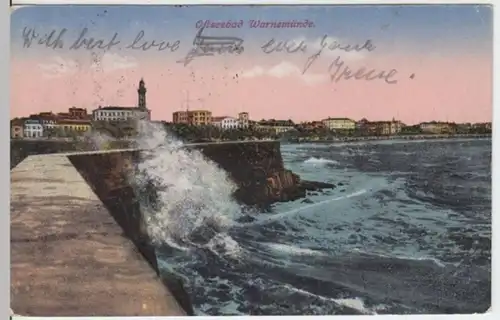 (2875) AK Warnemünde, Küste 1920