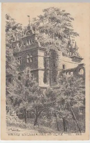 (2847) Künstler AK J. Luz, Hirsau, Schlossruine mit Ulme 1925