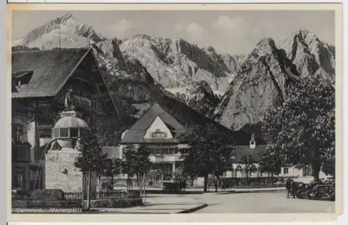 (2826) AK Garmisch, Marienplatz, Rathaus, vor 1945