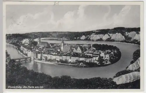 (2818) AK Wasserburg am Inn, Panorama 1936