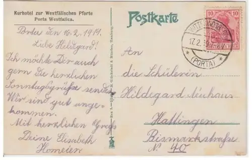 (2783) AK Porta Westfalica, Kaiser Wilhelm Denkmal 1919