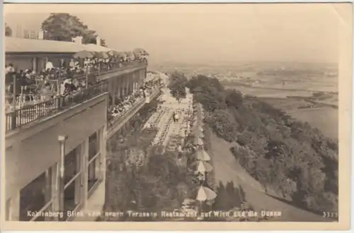 (6048) Foto AK Kahlenberg, Terrassenrestaurant, Blick a. Wien 1942