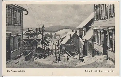(6043) AK St. Andreasberg, Braunlage, Harz, Herrenstraße, vor 1945