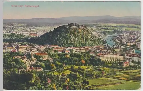 (6036) AK Graz, Panorama, Schlossberg, Feldpost 1916