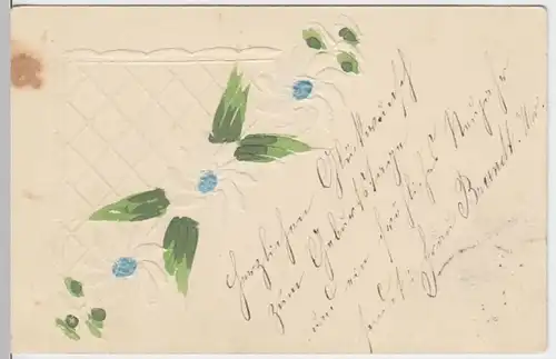 (6034) AK Prägekarte, Blumen 1909